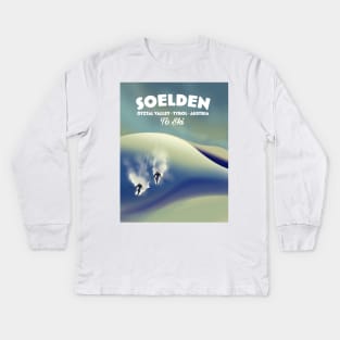 Soelden,Austria, ski poster. Kids Long Sleeve T-Shirt